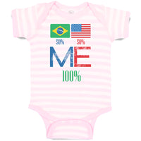 Baby Clothes Brazil Usa Flag Design Baby Bodysuits Boy & Girl Cotton