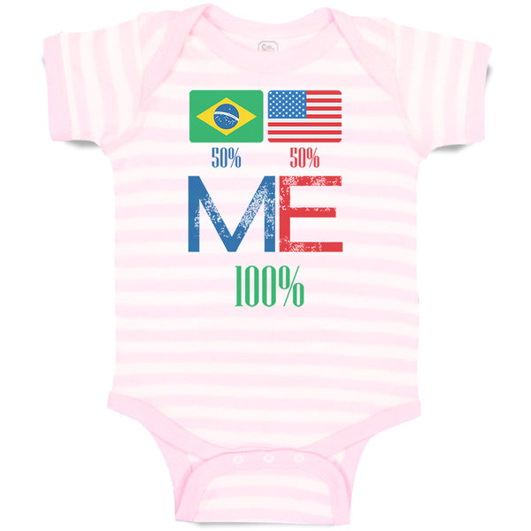 Baby Clothes Brazil Usa Flag Design Baby Bodysuits Boy & Girl Cotton