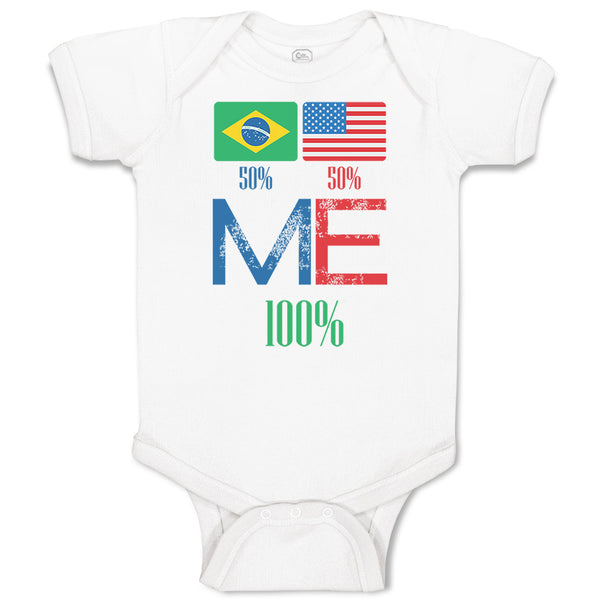 Baby Clothes Brazil Usa Flag Design Baby Bodysuits Boy & Girl Cotton