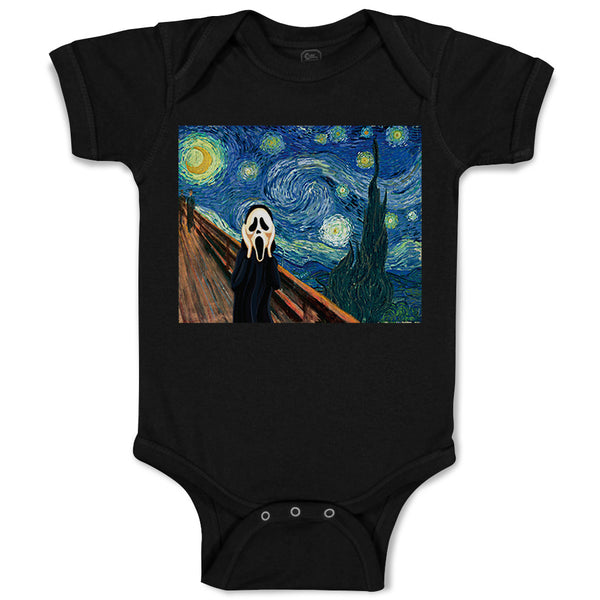 Baby Clothes Starry Night Vincent Van Gogh Funny Humor Baby Bodysuits Cotton