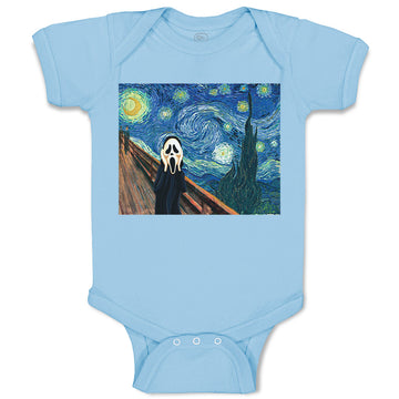 Baby Clothes Starry Night Vincent Van Gogh Funny Humor Baby Bodysuits Cotton