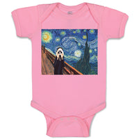 Baby Clothes Starry Night Vincent Van Gogh Funny Humor Baby Bodysuits Cotton