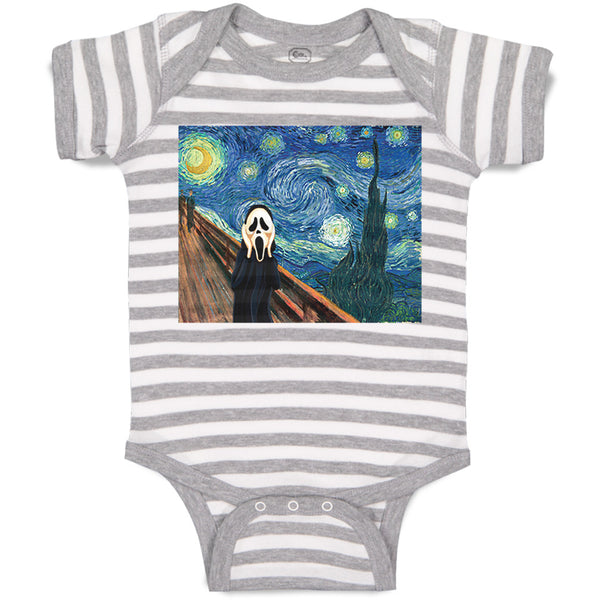 Baby Clothes Starry Night Vincent Van Gogh Funny Humor Baby Bodysuits Cotton