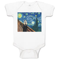 Baby Clothes Starry Night Vincent Van Gogh Funny Humor Baby Bodysuits Cotton