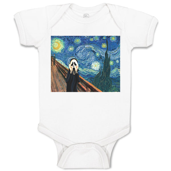 Baby Clothes Starry Night Vincent Van Gogh Funny Humor Baby Bodysuits Cotton