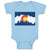 Baby Clothes Colorado Flag Valentines Love Baby Bodysuits Boy & Girl Cotton