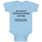 Baby Clothes Got Freedom Thank Father and Us Marines Baby Bodysuits Cotton