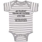 Baby Clothes Got Freedom Thank Father and Us Marines Baby Bodysuits Cotton