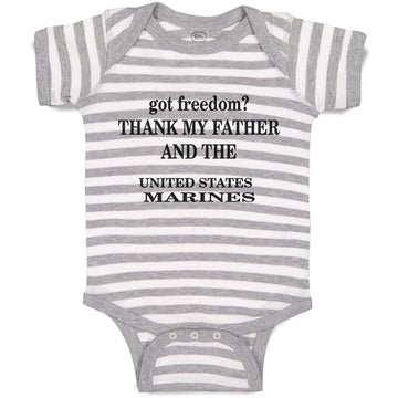 Baby Clothes Got Freedom Thank Father and Us Marines Baby Bodysuits Cotton