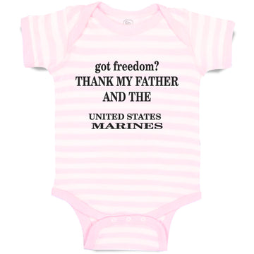 Baby Clothes Got Freedom Thank Father and Us Marines Baby Bodysuits Cotton