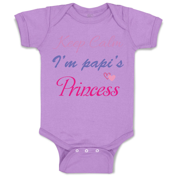 Baby Clothes Keep Calm I'M Papi's Princess Baby Bodysuits Boy & Girl Cotton