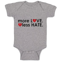 Baby Clothes More Love less Hates Rainbow Hearts Funny Humor Baby Bodysuits
