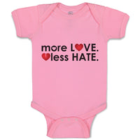 Baby Clothes More Love less Hates Rainbow Hearts Funny Humor Baby Bodysuits