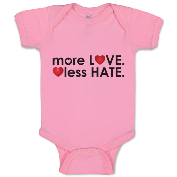 Baby Clothes More Love less Hates Rainbow Hearts Funny Humor Baby Bodysuits