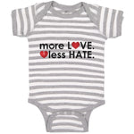 Baby Clothes More Love less Hates Rainbow Hearts Funny Humor Baby Bodysuits