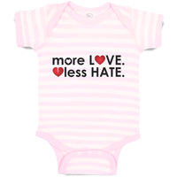 Baby Clothes More Love less Hates Rainbow Hearts Funny Humor Baby Bodysuits