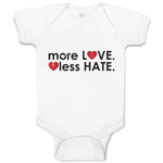 Baby Clothes More Love less Hates Rainbow Hearts Funny Humor Baby Bodysuits