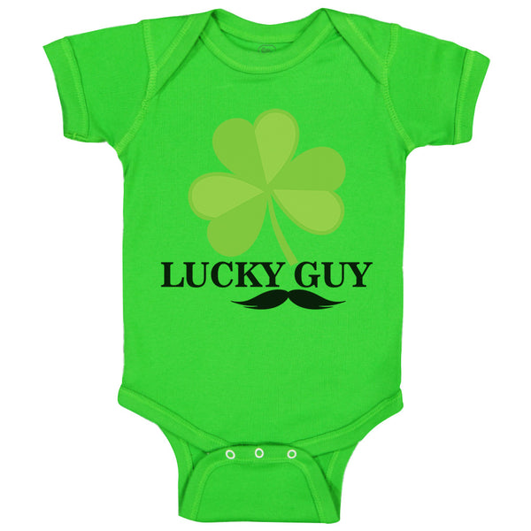 Baby Clothes Lucky Guy" Shamrock St Patrick's Irish Funny Humor Baby Bodysuits