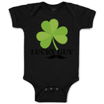 Baby Clothes Lucky Guy" Shamrock St Patrick's Irish Funny Humor Baby Bodysuits