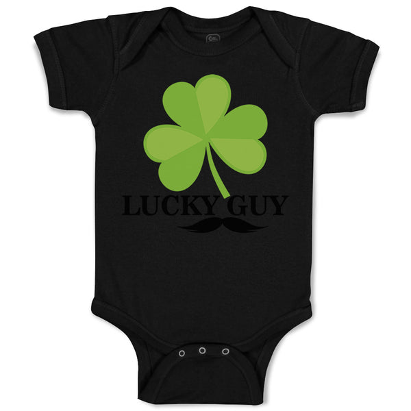 Baby Clothes Lucky Guy" Shamrock St Patrick's Irish Funny Humor Baby Bodysuits