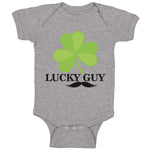 Baby Clothes Lucky Guy" Shamrock St Patrick's Irish Funny Humor Baby Bodysuits