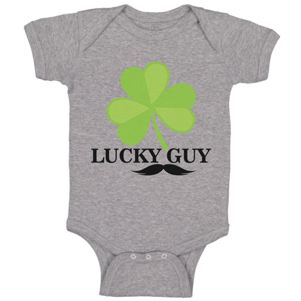 Baby Clothes Lucky Guy" Shamrock St Patrick's Irish Funny Humor Baby Bodysuits