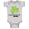 Baby Clothes Lucky Guy" Shamrock St Patrick's Irish Funny Humor Baby Bodysuits