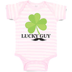 Baby Clothes Lucky Guy" Shamrock St Patrick's Irish Funny Humor Baby Bodysuits