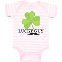 Baby Clothes Lucky Guy" Shamrock St Patrick's Irish Funny Humor Baby Bodysuits