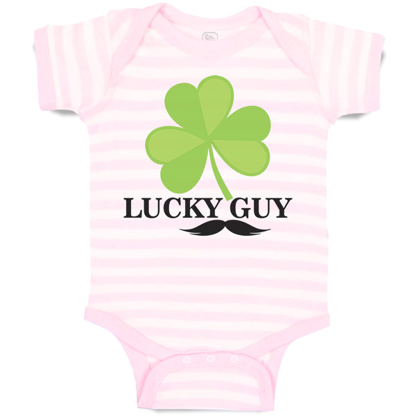Baby Clothes Lucky Guy" Shamrock St Patrick's Irish Funny Humor Baby Bodysuits
