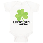 Baby Clothes Lucky Guy" Shamrock St Patrick's Irish Funny Humor Baby Bodysuits