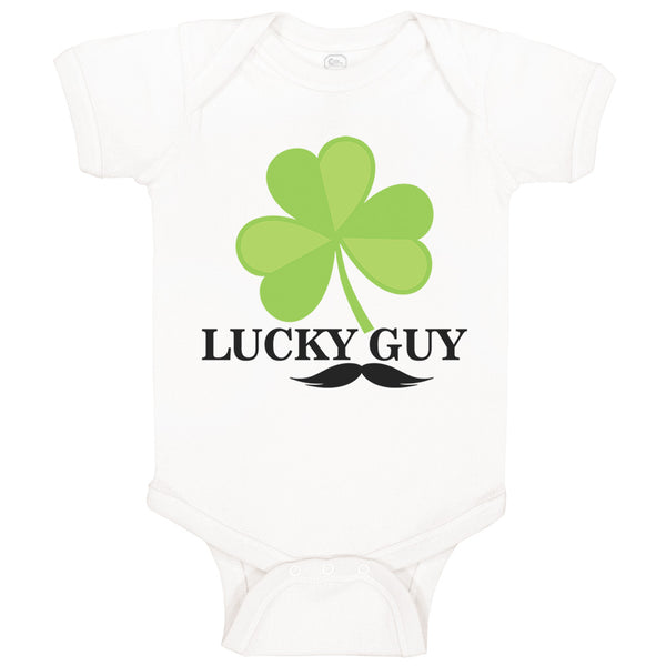 Baby Clothes Lucky Guy" Shamrock St Patrick's Irish Funny Humor Baby Bodysuits