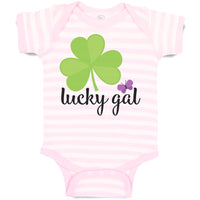 Baby Clothes Lucky Gal" Shamrock St Patrick's Irish Funny Humor Baby Bodysuits