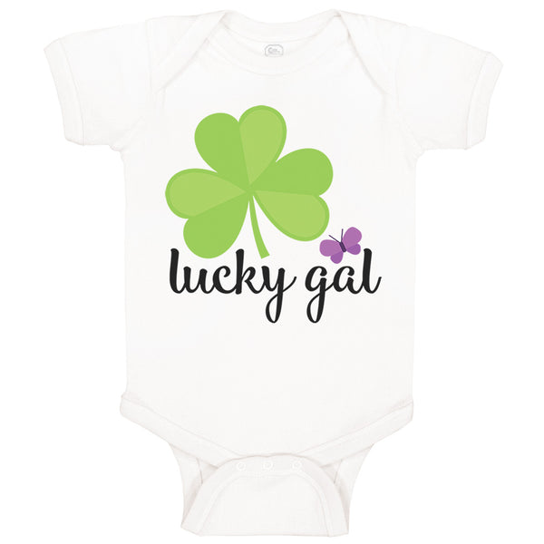 Baby Clothes Lucky Gal" Shamrock St Patrick's Irish Funny Humor Baby Bodysuits