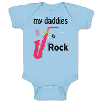 Baby Clothes My Daddies Rock Rainbow Guitar Dad Father's Day Baby Bodysuits