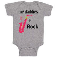 Baby Clothes My Daddies Rock Rainbow Guitar Dad Father's Day Baby Bodysuits