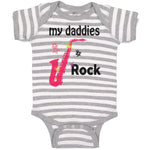 Baby Clothes My Daddies Rock Rainbow Guitar Dad Father's Day Baby Bodysuits