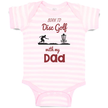 Baby Clothes Born to Disc Golf with My Dad Father's Day Baby Bodysuits Cotton