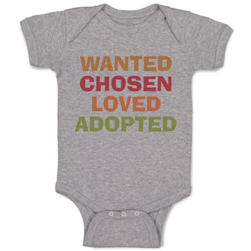 Baby Clothes Wanted Chosen Loved Adopted Funny Humor Baby Bodysuits Cotton