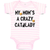 Baby Clothes My Mom's Crazy Cat Lady Mom Mothers Day Baby Bodysuits Cotton