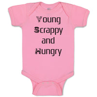 Baby Clothes Young Scrappy and Hungry Funny Humor Baby Bodysuits Cotton