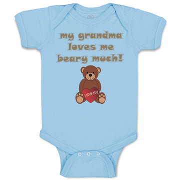 Baby Clothes My Grandma Loves Me Beary Much! Grandmother Grandma Baby Bodysuits