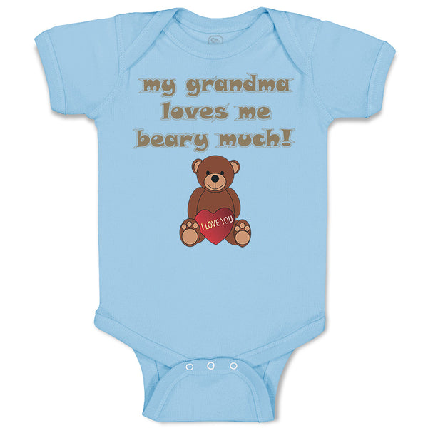 Baby Clothes My Grandma Loves Me Beary Much! Grandmother Grandma Baby Bodysuits