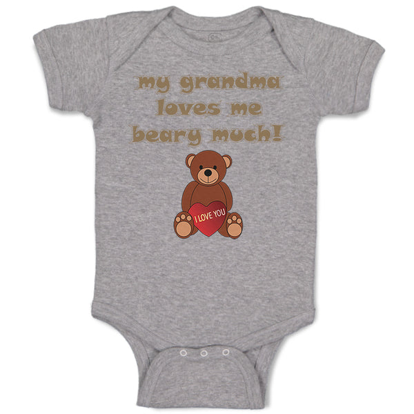 Baby Clothes My Grandma Loves Me Beary Much! Grandmother Grandma Baby Bodysuits