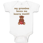 Baby Clothes My Grandma Loves Me Beary Much! Grandmother Grandma Baby Bodysuits