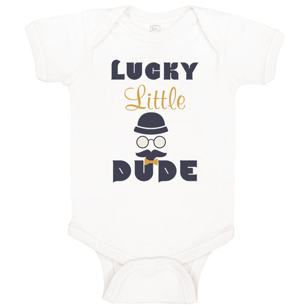 Baby Clothes Lucky Little Dude St Patrick's Irish Clover Baby Bodysuits Cotton