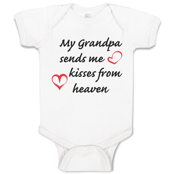 Baby Clothes My Grandpa Sends Me Kisses from Heaven Grandpa Grandfather Cotton
