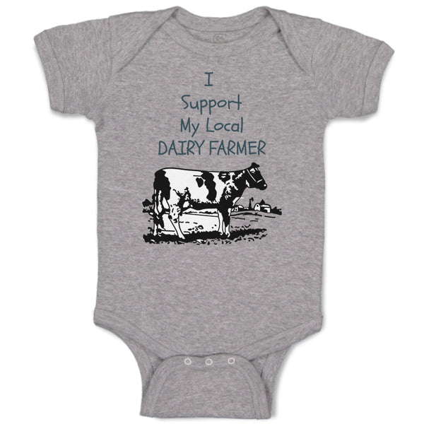 Baby Clothes I Support My Local Dairy Farmer Funny Humor Baby Bodysuits Cotton