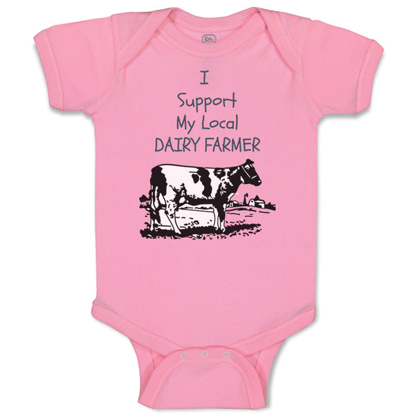 Baby Clothes I Support My Local Dairy Farmer Funny Humor Baby Bodysuits Cotton