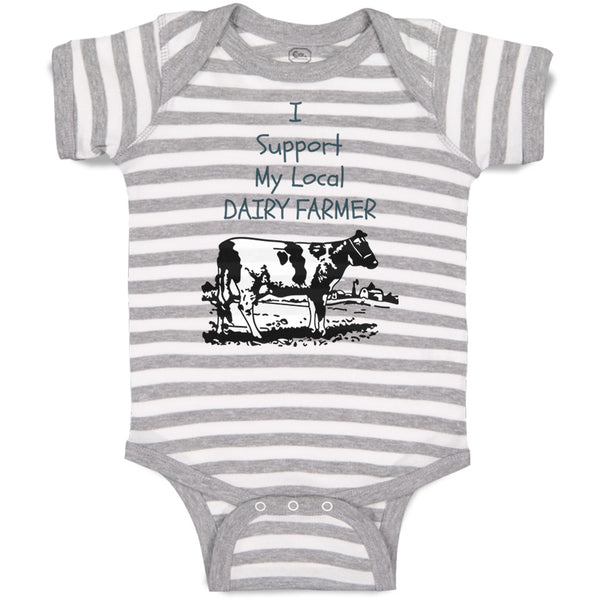 Baby Clothes I Support My Local Dairy Farmer Funny Humor Baby Bodysuits Cotton